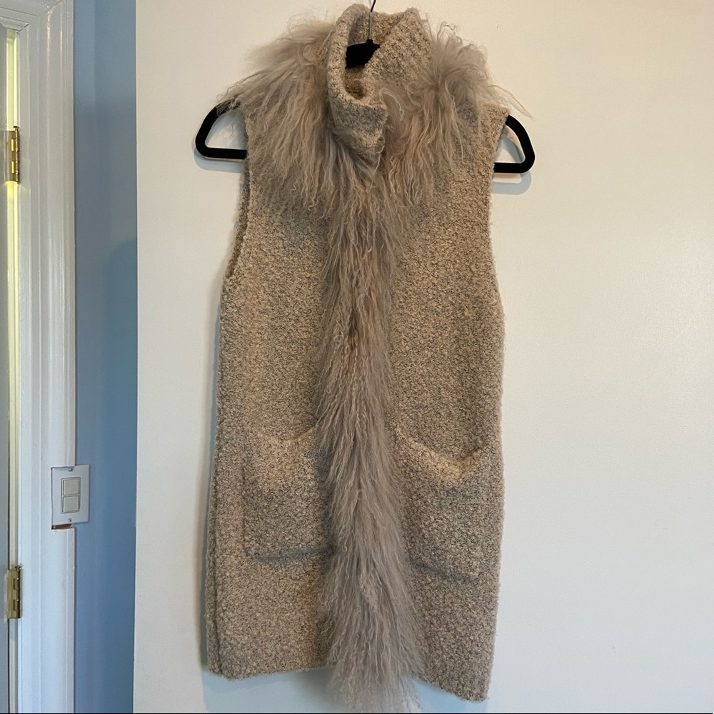 Saks Fifth Avenue Brand Tibet Lamb and Wool Vest